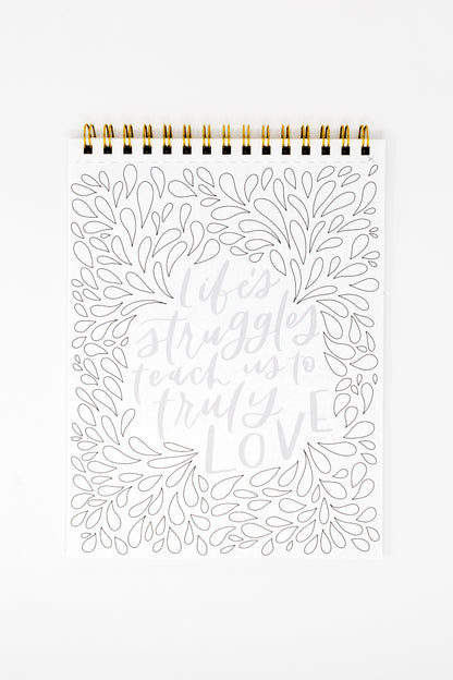 Bloom In Color || A Floral and Faith-Filled Hand Lettering Coloring Book