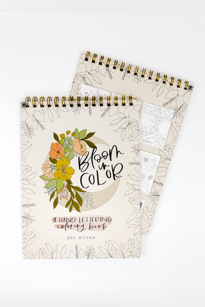 Bloom In Color || A Floral and Faith-Filled Hand Lettering Coloring Book